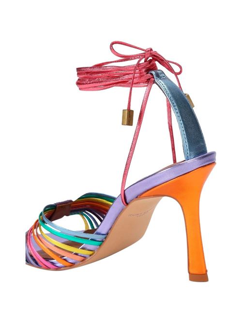 Sandali donna Kurt Geiger London tacco con lacci arcobaleno metallizzato KURT GEIGER London | 5601469109.